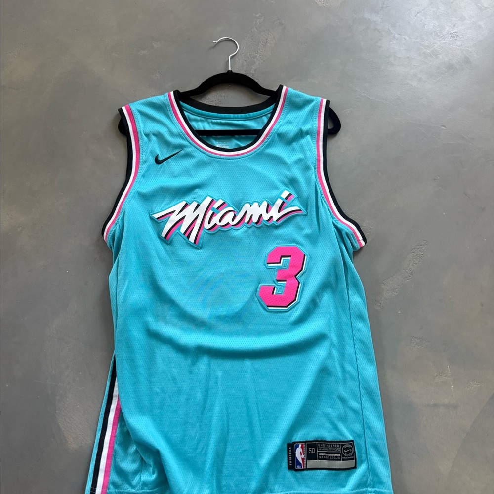 Nike Miami Basketball Jersey - Teal and Pink Accents large wade